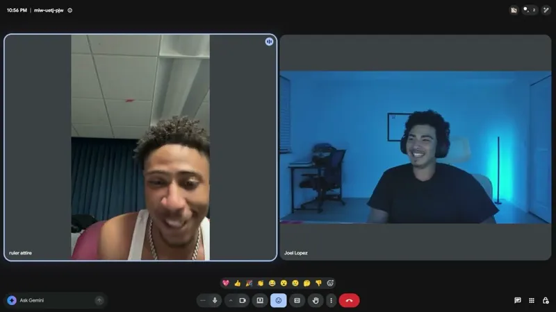 Jojo on a video call with his student Tane, reviewing the brand's Instagram and results.